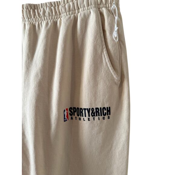 Sporty & Rich Team Logo Sweatpants Beige M - Picture 6 of 9